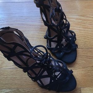 Black Lace-Up heels